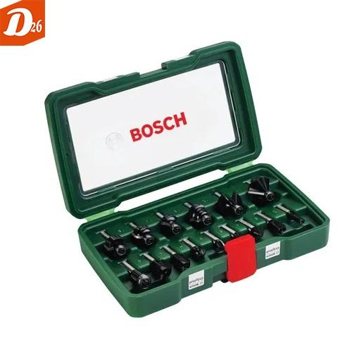 Bosch Professional 15 pièces Kit de Fraises Mixtes (pour Bois, Ø 8 mm  Queue, Accessoires pour Défonceuses Portatives, Affleureuses)