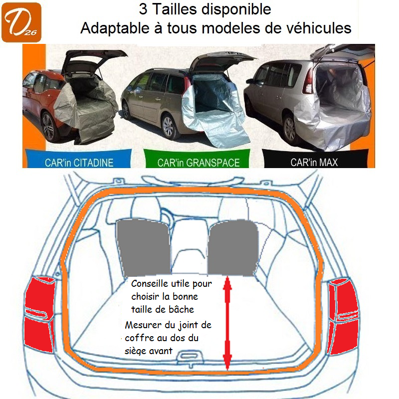 Bâche pour coffre voiture Housse étanche imperméable 3D 19€